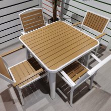 佛山供应现代简约创意景区户外桌椅铝合金材质户外桌椅