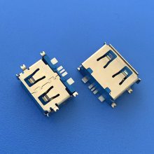 A母沉板大电流 USB 5P 四脚沉板1.9SMT 快充插座 过***电流 AF5P快充***卷边蓝胶