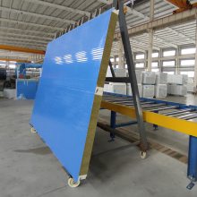 PU封边岩棉复合板 纯平聚氨酯夹芯板 水波纹聚氨酯夹芯板