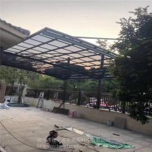 唐山定做铝合金车棚 铝合金耐力板车棚户外汽车棚小区自行车棚