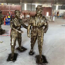 佛山仿古时期情景雕塑 仿古铜人物雕塑小品 玻璃钢人物雕像