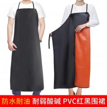 复合红黑pvc围裙桔黑双色水产屠宰围裙加厚防水耐油耐弱酸碱围裙