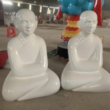 增城抽象玻璃钢人物雕塑 喝茶抽象人物雕塑主题 店面迎宾摆件