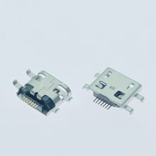 Micro7P沉板0.85母座 直边无导位 B型7P贴片沉板 四脚DIP插板母头