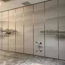 大庆市豪美粤宴会厅包间活动隔断从墙计艺移动折叠推拉吊轨伸缩门隔音屏风创艺墙壁