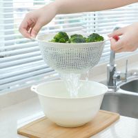双层洗菜盆沥水篮家用圆形塑料简约现代客厅瓜果盘淘米盆水果篮子