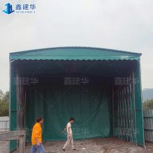 电动推拉式滑道雨棚 伸缩棚 免费测量尺寸 长安