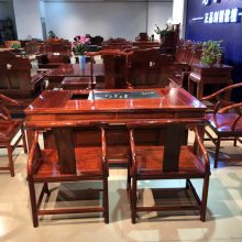 非洲刺猬紫檀红木中式茶桌一桌六椅多少钱
