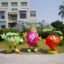 蔬菜水果卡通娃娃雕塑 玻璃钢萝卜包菜公仔模型人偶雕塑定制