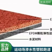 塑胶跑道 现浇型 喷颗粒型 透气型学校操场运动场篮球场健身步道