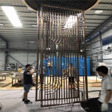 简约现代不锈钢屏风中式餐厅客厅玄关镂空隔断装饰天聚不锈钢