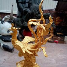 深圳玻璃纤维动物孔雀模型玻璃钢凤凰雕塑 港城雕塑