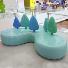 树凳玻璃钢雕塑 公园休闲椅雕塑 广州玻璃钢雕塑厂