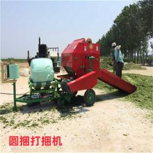 青储打捆包膜机 稻草秸秆压块机 电机柴油机两用饲料打包机