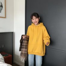 韩国东大门2020冬装新品蕾丝拼接假两件女式长袖套头加绒卫衣
