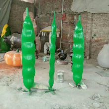 豆角雕塑厂家 蔬菜元素摆件 玻璃钢豆角雕塑公司 室外制品