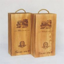 木制品激光刻字木质红酒盒激光雕刻礼盒激光刻logo加工精美