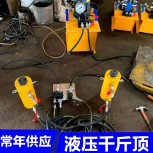 电厂用100T电动同步千斤顶 本体高度150mm液压油缸 配0.75kw油泵用
