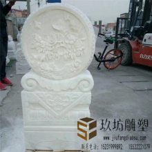 石雕门墩 石鼓摆件 汉白玉仿古抱鼓
