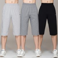 夏季男運(yùn)動(dòng)七分短褲跑步網(wǎng)球休閑健身男7分短褲純棉拉鏈口袋速干