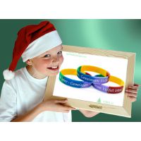 定制圣诞节派对儿童礼品 硅胶荧光手环 拍拍圈 活动***纪念品