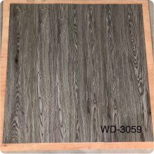 灰色木纹深浅色块材PVC地板 石塑地砖塑料地板 防水***阻燃地胶板广东厂家批发