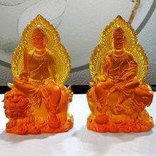 古法琉璃文殊普贤，琉璃四大菩萨琉璃佛像，琉璃文殊佛像广东惠州深圳琉璃佛像工厂