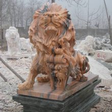 石雕石头雄狮/欧式石狮子/仿古动物石雕