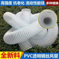 供应白色透明PVC通风吸尘排尘管规格70mm防腐***通风管 带钢丝