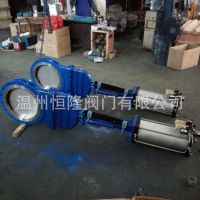 插板阀厂家直销 DMZ673气动对夹暗板圆形法兰刀闸阀DN300