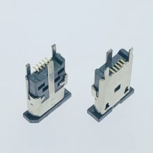 加高Micro5P立式10.0/10.5母座 180度SMT迈克USB母头 三脚插板