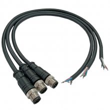 M12 A扣 5P IP67防水公母插头防水连接线 22AWG 5芯阻燃PVC线