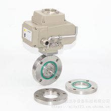 高真空蝶阀，手动对夹高真空蝶阀
