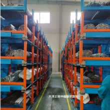 棒料分类储存案例 浙江伸缩式悬臂货架使用现场