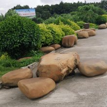 创景产地批发 草坪踏步黄蜡石 景观雕刻黄腊石 台面石平台石