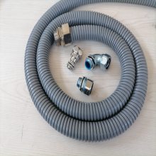 热控用灰色包胶金属波纹管和接头 浪型防水配电护线电缆保护蛇形管