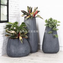 玻璃钢花盆 现代简约户外花器工艺品 创意大型落地盆栽装饰摆件