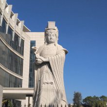 ***石雕妈祖摆放寺庙园林大型花岗岩摆件圣母娘娘佛像工艺品雕刻