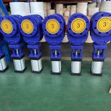 Z644TC-16C 气动陶瓷双闸板阀 仓泵输灰出料阀 DN100 气动陶瓷双插板阀