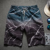 沙灘褲男速干寬松海邊七分潮大碼休閑大褲衩運(yùn)動(dòng)短褲男夏天五分褲