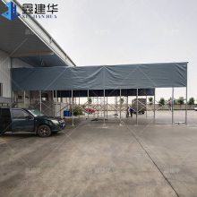 仓库悬空防雨蓬定做 厂房过道活动推拉棚 移动架空遮阳篷大跨度