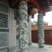 花岗岩石雕龙柱 祠堂青石龙柱 寺庙盘龙柱 龙凤柱