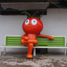 大棚场地白菜座椅西红柿卡通番茄公仔休闲凳子雕塑