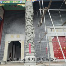 郴州花岗岩盘龙祥云柱大理石盘龙柱价格濠景雕塑厂家供应