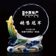 济南奖杯奖牌定制定做 水晶陶瓷奖牌 摆件内雕创意纪念品颁奖工艺品退休礼品