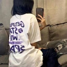 济南服装城长款短袖T恤大码宽松女装裙体恤淄博地摊女装拿货直播货源