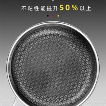 家用304不锈钢平底不粘煎锅煎牛排煎蛋烙饼平底不粘锅(26CM煎锅双面-无侧耳、无盖）