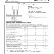 WORLD沃尔德 WRRBU1510 软恢复桥堆1000V1*** 科瑞芯授权供应