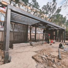 厂家定制加工景观工程大型钢结构廊架户外广场景观异形金属廊架凉亭工程