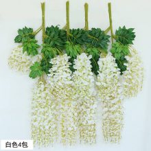 仿真紫藤花天花吊顶婚庆管道装饰假花藤条藤蔓